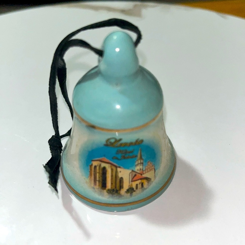 Vintage Rare Ceramic Bell, Blue, Church, Slovakia